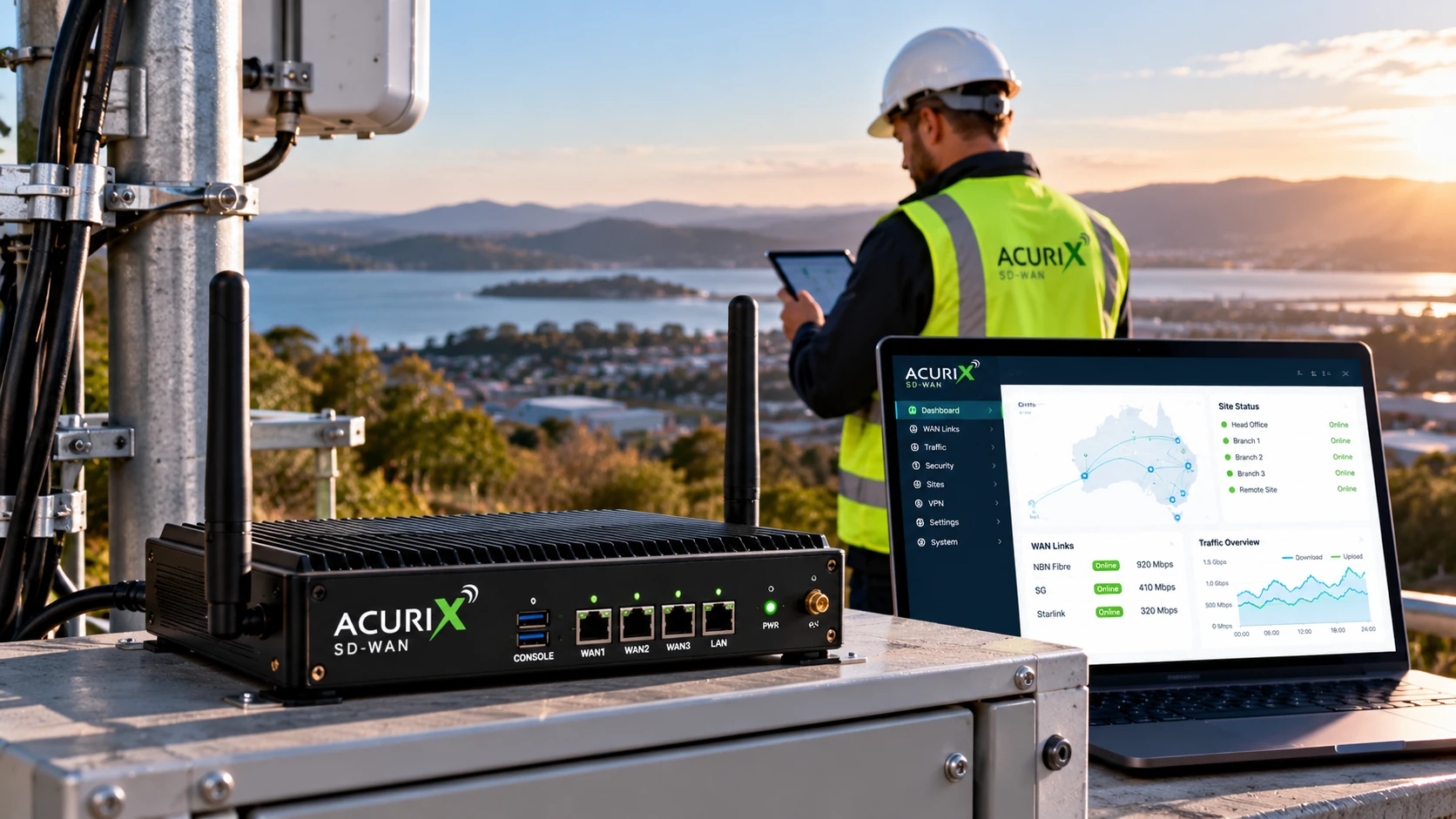 Acurix SDWAN — approved photorealistic marketing visual